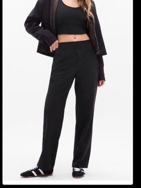 Athleta Endless High Rise Flare Pant Black size 12 EUC